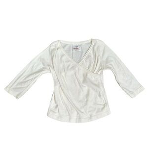 Hanna Andersson Cream Long Sleeve Wrap Tee